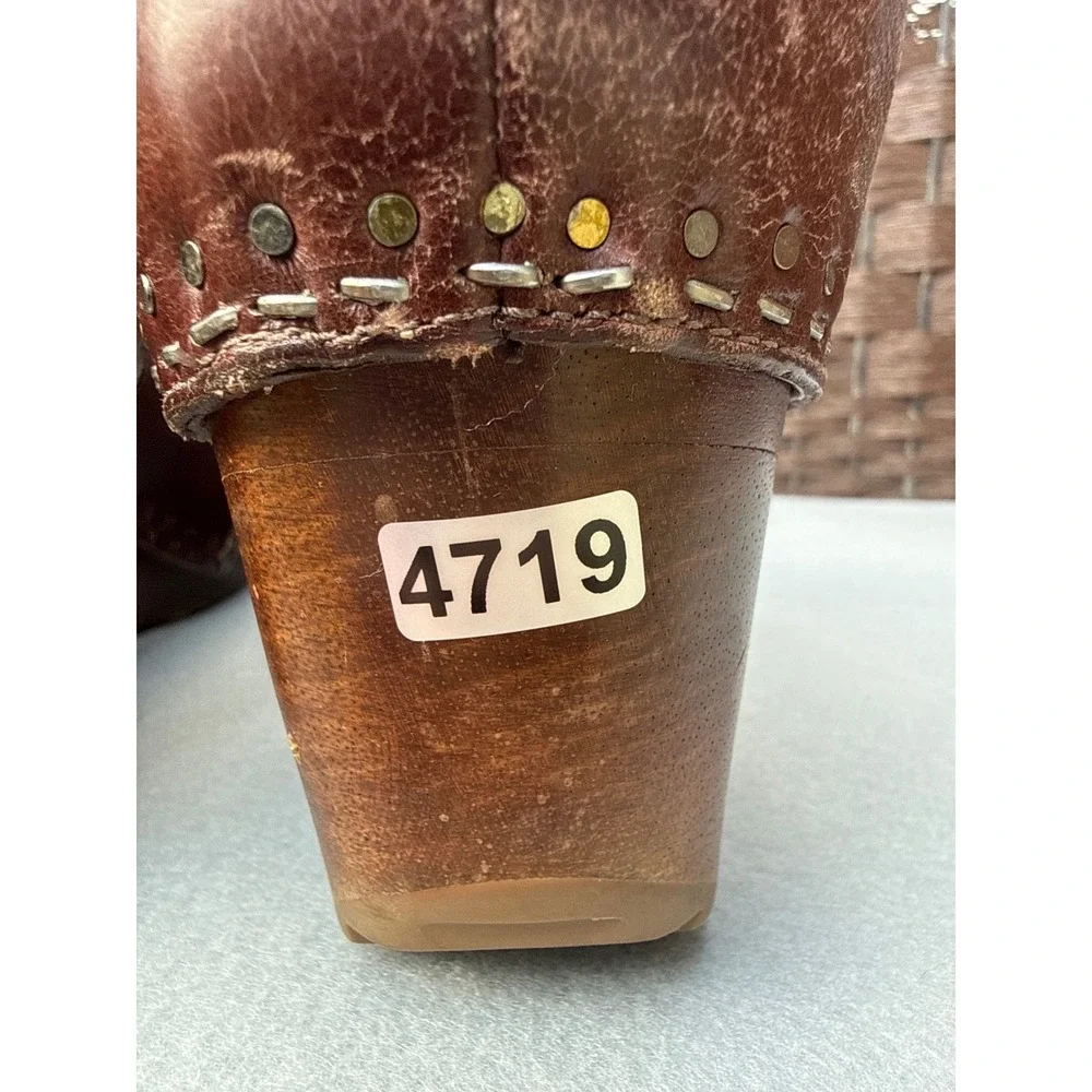 Dansko Limited Edition Sable Leather Wedge Peep-toe Sandal Brown Size 40/9 Chic